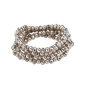 Park Lane Denali Gold and Silver 5 strand Beaded Bracelet set